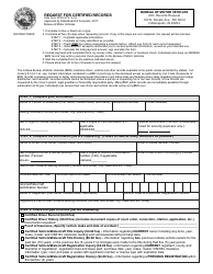 Form 53789 Request for Certified Records - Indiana