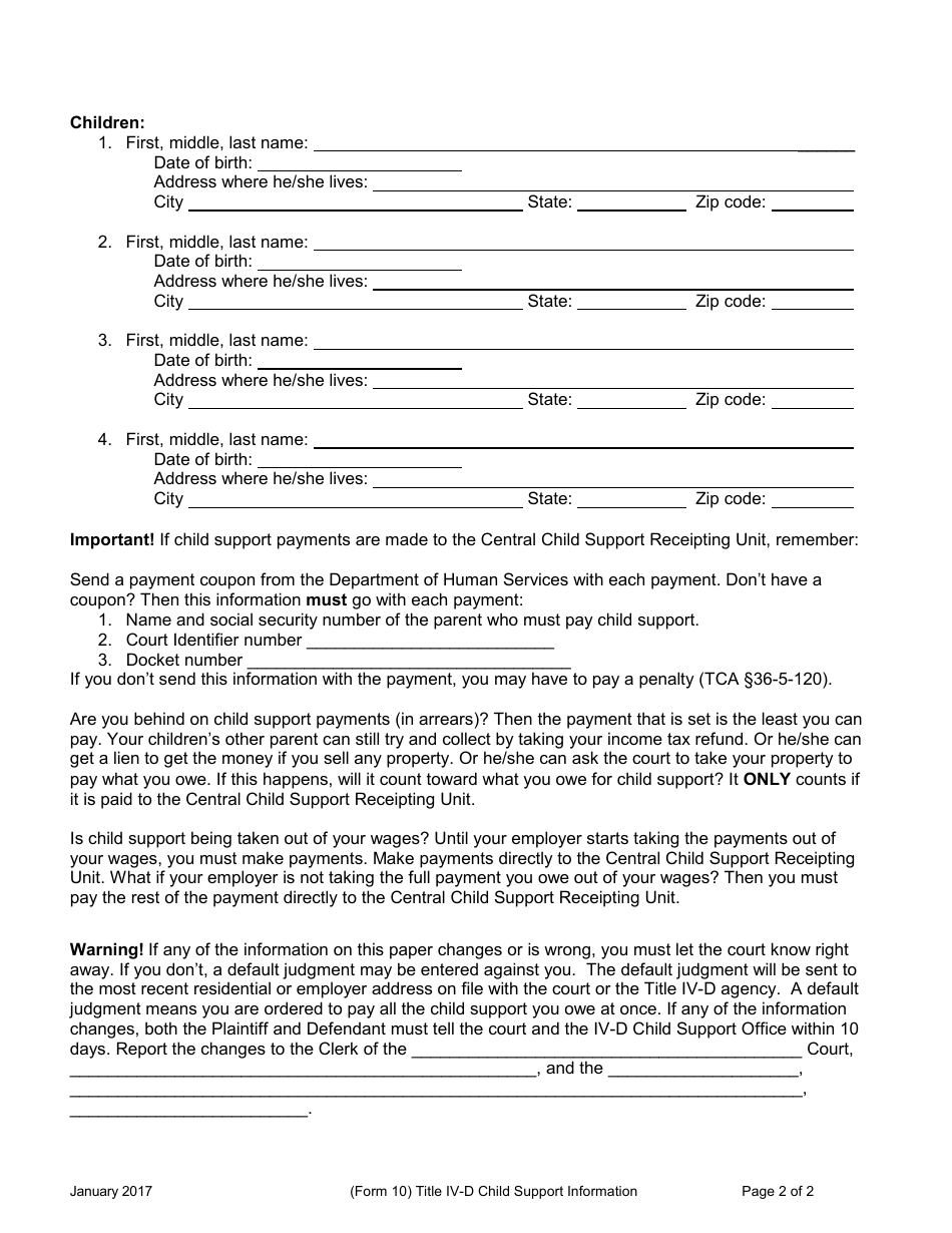 Request for Agreed Divorce With Children - Tennessee, Page 40