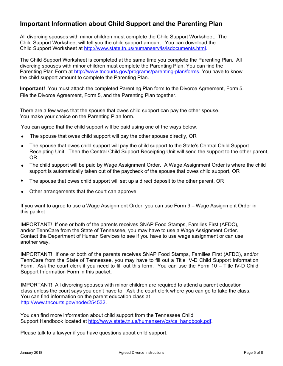 Request for Agreed Divorce With Children - Tennessee, Page 5