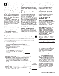 Instructions for IRS Form 6251 Alternative Minimum Tax - Individuals, Page 10