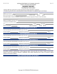 Document preview: Form DD-191-FF Incident Report - Arizona