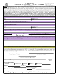 Document preview: Form DS-60 Affidavit Regarding a Change of Name