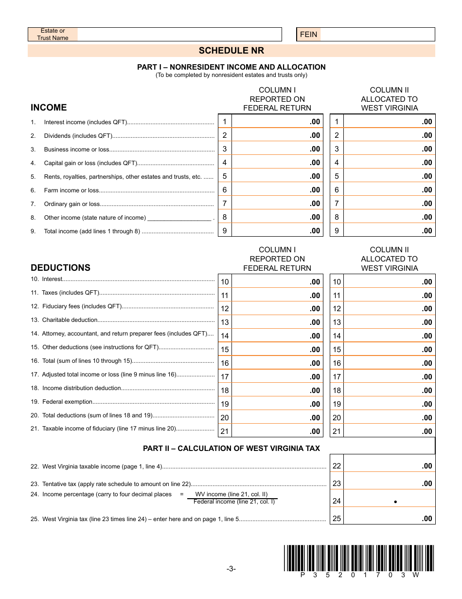 Form IT-141 West Virginia Fiduciary Income Tax Return (For Resident and Non-resident Estates and Trusts) - West Virginia, Page 3