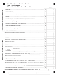 Form T-204R-Annual Sales and Use Tax Return - Annual Reconciliation - Rhode Island, Page 2