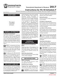 Form PA-40 Schedule P Refund Donations to Pennsylvania 529 College Savings Program Accounts - Pennsylvania, Page 3