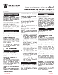 Form PA-41 Schedule D Sale, Exchange or Disposition of Property - Pennsylvania, Page 3