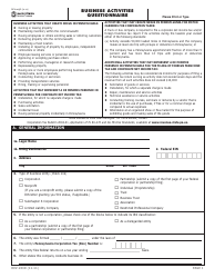 Form REV-203D Business Activities Questionnaire - Pennsylvania