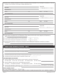 Form REV-203D Business Activities Questionnaire - Pennsylvania, Page 2