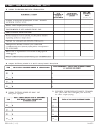 Form REV-203D Business Activities Questionnaire - Pennsylvania, Page 3