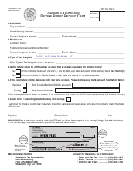 Document preview: OTC Form ARDD-100 Refund Direct Deposit Form - Oklahoma