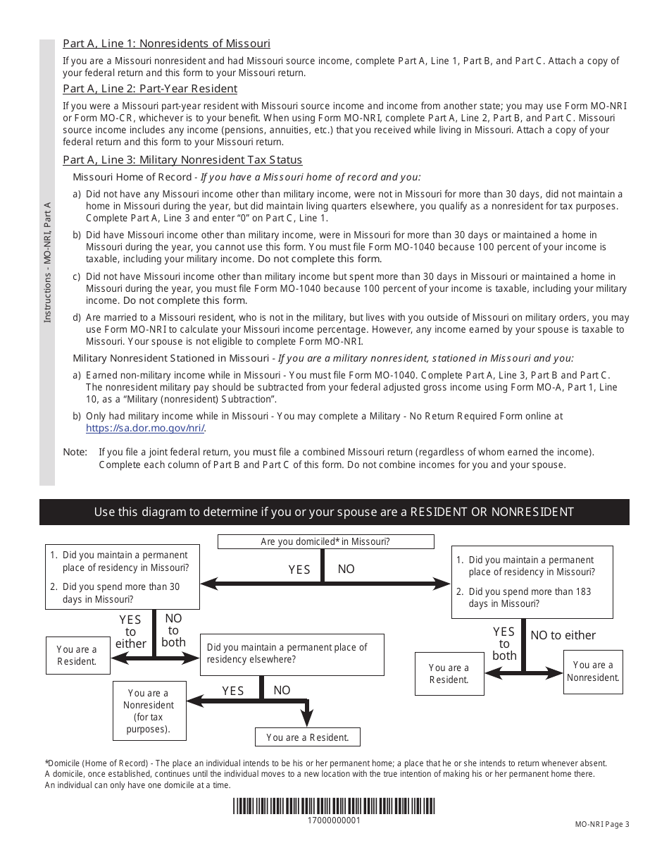 Form MO-NRI Missouri Income Percentage - Missouri, Page 3
