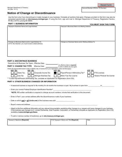 Form 163  Printable Pdf