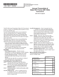 Form DR1093 Annual Transmittal of State W-2 Forms - Colorado