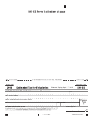 Form 541-ES Estimated Tax for Fiduciaries - California