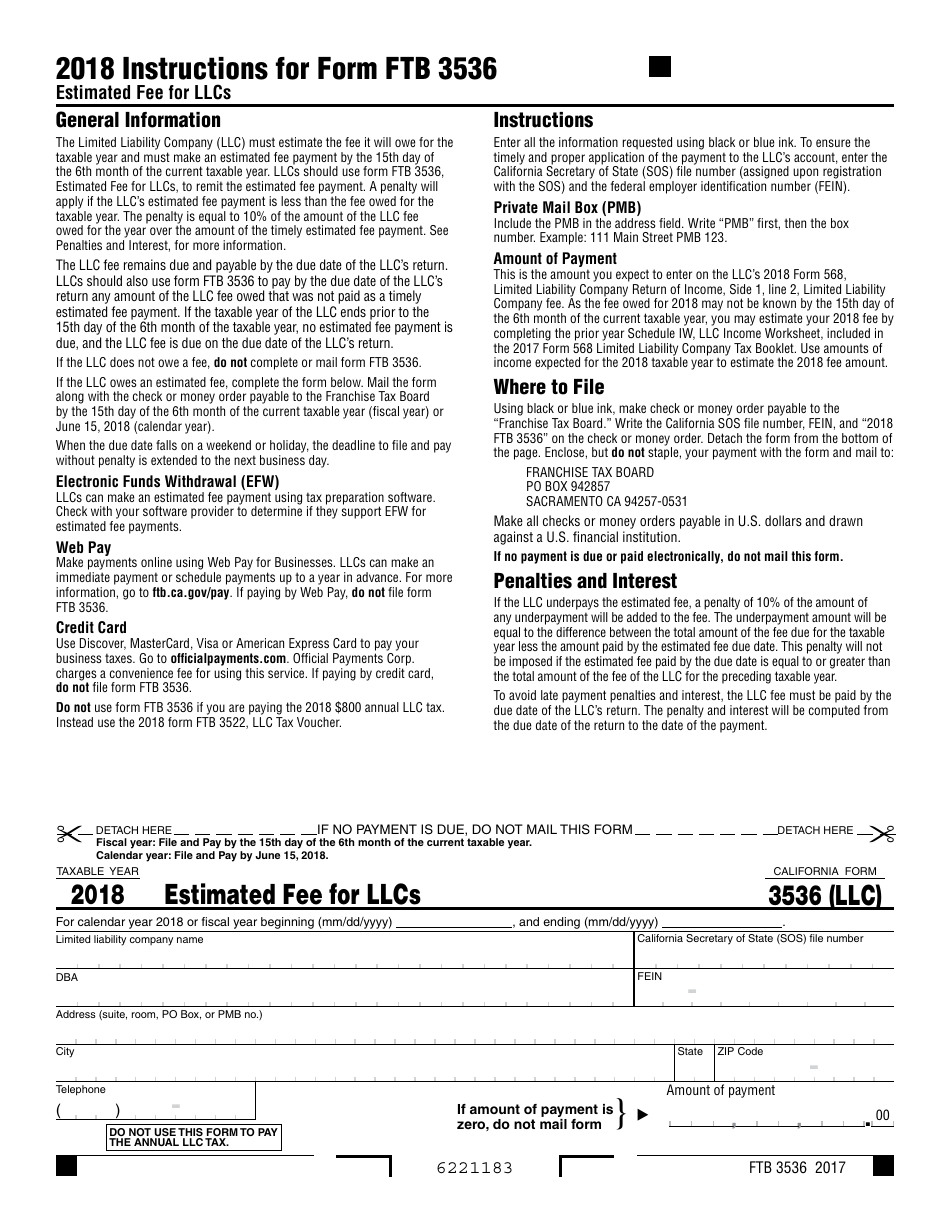 Form FTB3536 - 2018 - Fill Out, Sign Online and Download Fillable PDF ...