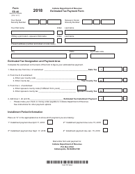 State Form 46005 (ES-40) Estimated Tax Payment Form - Indiana