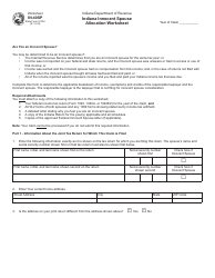 State Form 51754 (IN-40SP) &quot;Indiana Innocent Spouse Allocation Worksheet&quot; - Indiana