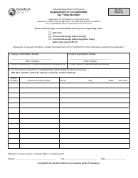 State Form 48515 (BT-1C) Application for Consolidated Tax Filing Number - Indiana