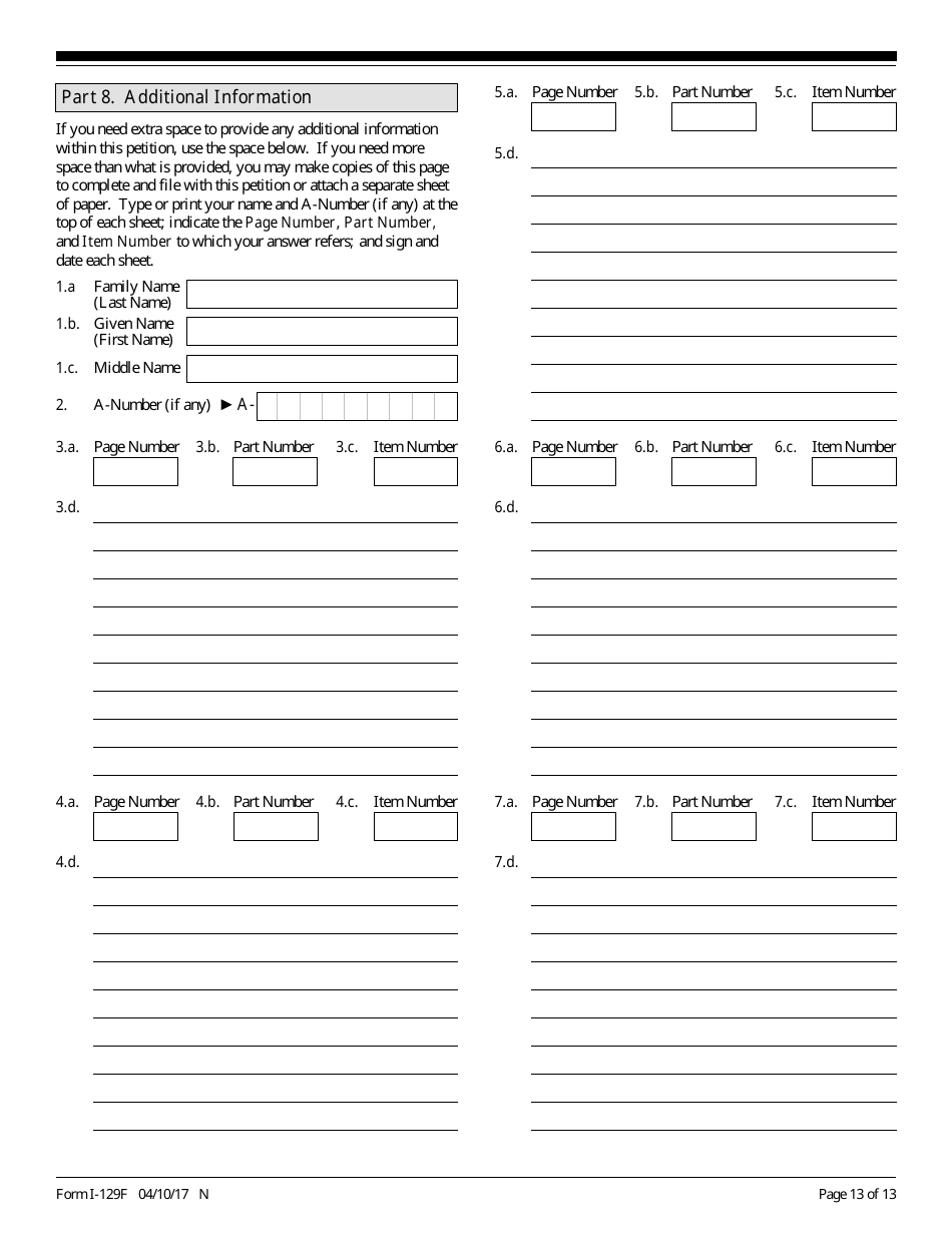 USCIS Form I129F Fill Out, Sign Online and Download Fillable PDF