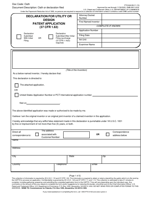 Form PTO/AIA/08  Printable Pdf