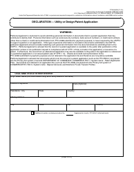 Form PTO/AIA/08 Declaration for Utility or Design Patent Application (37 Cfr 1.63), Page 2
