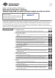 Form 151 Work Health and Safety Checklist - Working From Home or From a Privately-Funded or Satellite Office - Australia