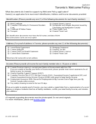 Form 01-0159 Toronto&#039;s Welcome Policy Application - City of Toronto, Ontario, Canada, Page 3