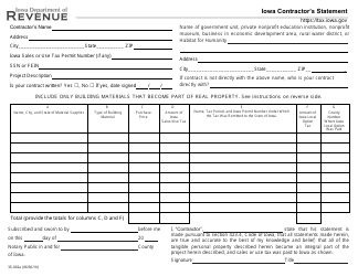 Form 35-002a Iowa Contractor&#039;s Statement - Iowa