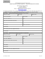Form JFS01694 Ohio Putative Father Registry - Registration for Fathers - Ohio