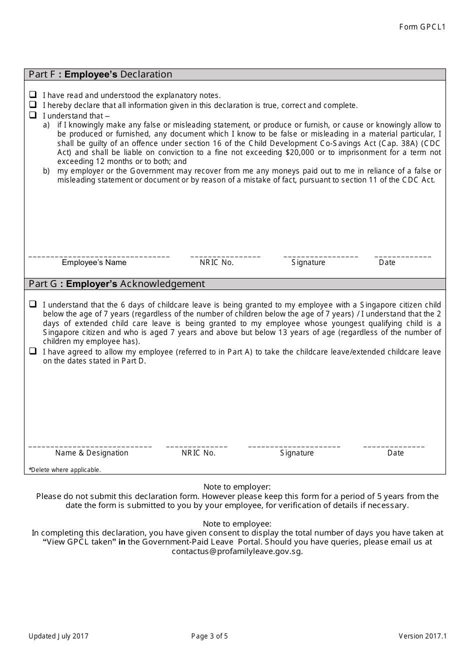 Form GPCL1 - Fill Out, Sign Online and Download Printable PDF ...