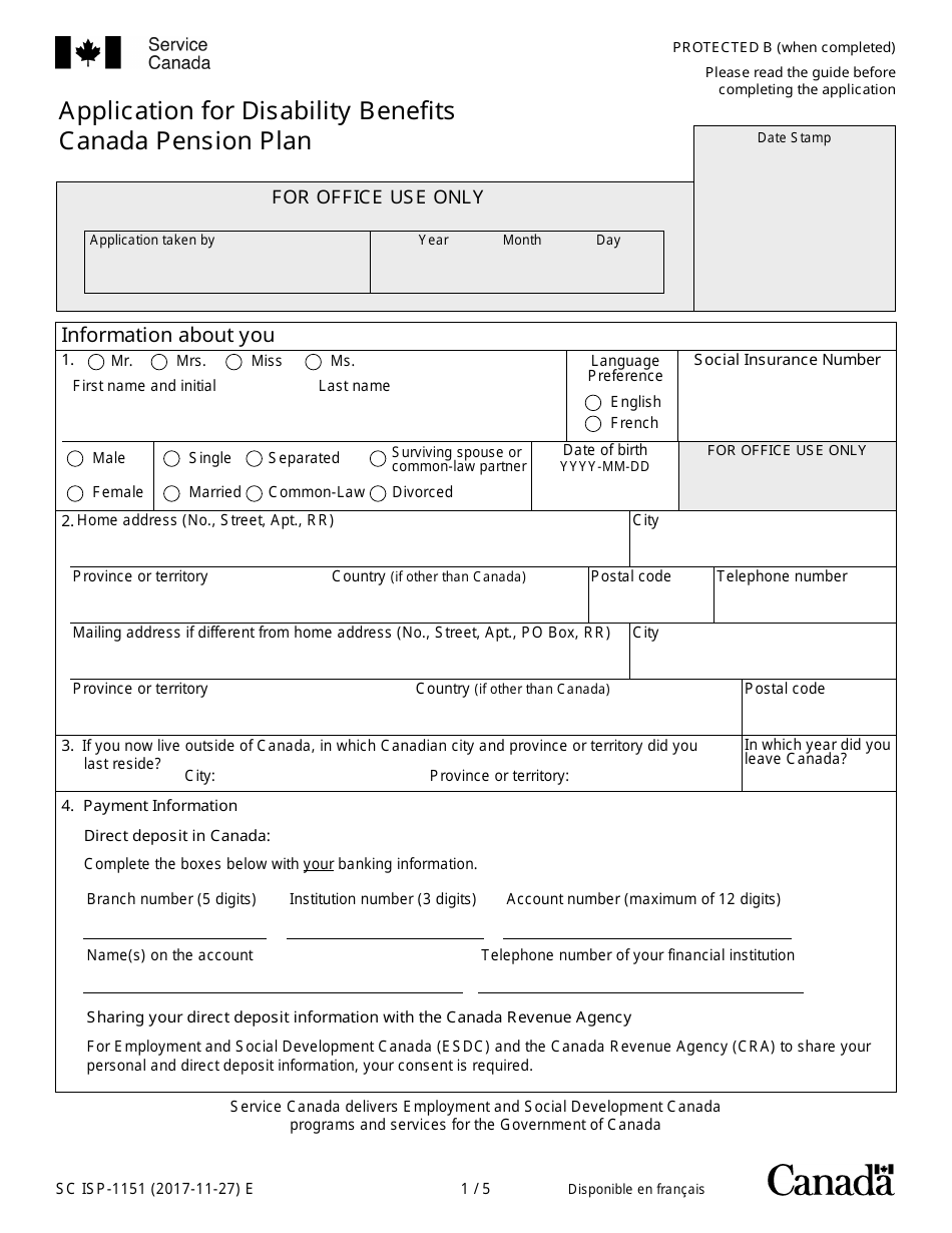 Cpp Disability Application Form Printable