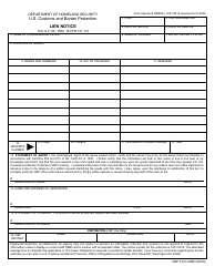 Document preview: CBP Form 3485 Lien Notice