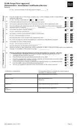 Form 25 Wells Fargo Prior Approval Homeowners&#039; Association Certification Review - Wells Fargo, Page 2
