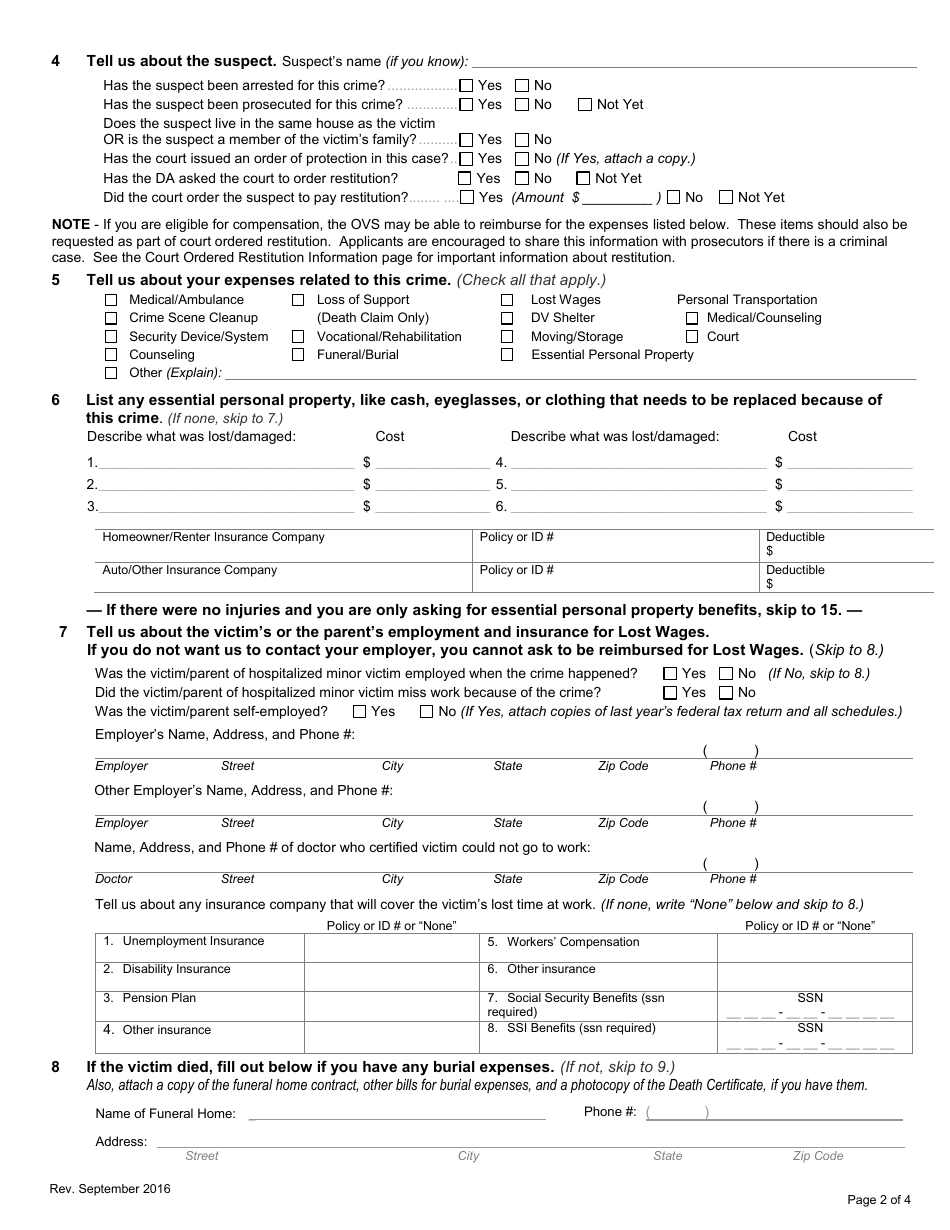 Application for Compensation - New York, Page 4