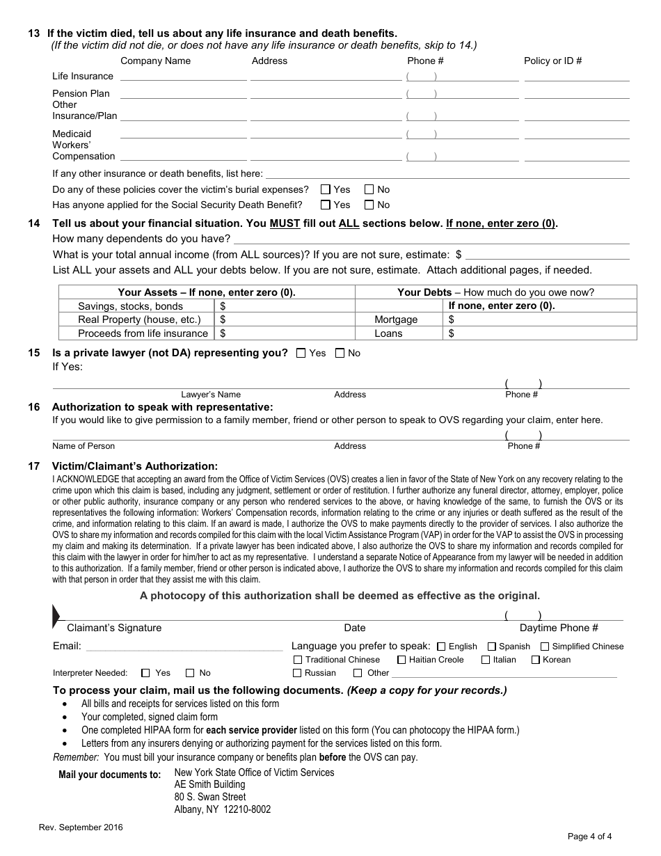 Application for Compensation - New York, Page 6