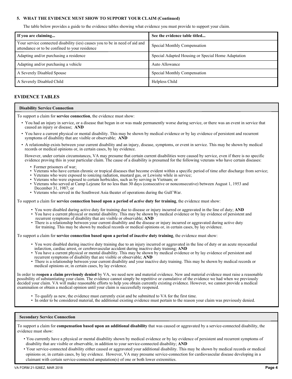 Va Form 21 526ez Fill Out Sign Online And Download Fillable Pdf Templateroller 7626