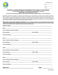 Application for a Business License - City of Myrtle Beach, South Carolina, Page 3