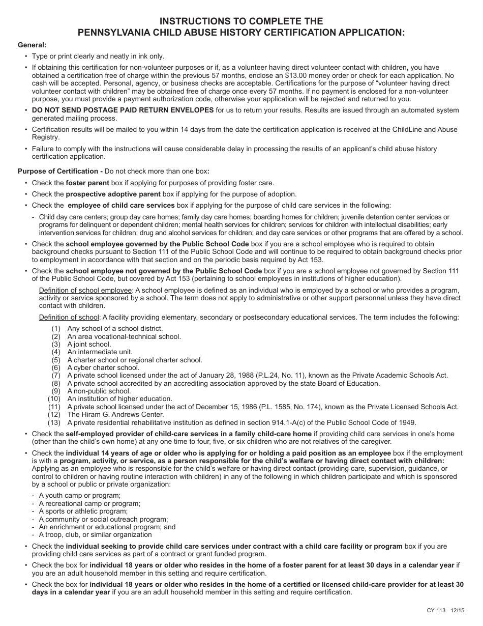 Form Cy113 - Fill Out, Sign Online And Download Fillable Pdf 