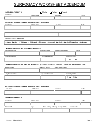 Form VS-109.1 Parent&#039;s Worksheet for Child&#039;s Birth Certificate - Texas, Page 5