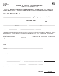 Document preview: OTC Form 798 No Administrator Affidavit - Oklahoma