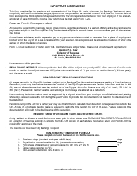 Form E-1 Individual Earnings Tax Return - City of St. Louis, Missouri, Page 2