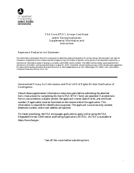FAA Form 8710-1 Airman Certificate and/or Rating Application