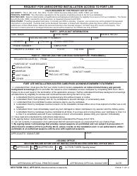 Document preview: DES Form 190-3 Request for Unescorted Installation Access to Fort Lee