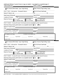 Form MVDA HGR Military Funeral Honors Stipend Request - Minnesota, Page 2