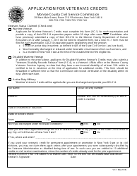 Form VC-1 Application for Veteran&#039;s Credits - Monroe County, New York