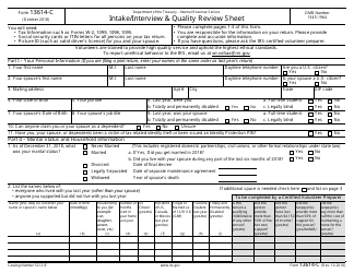IRS Form 13614-C Intake/Interview &amp; Quality Review Sheet
