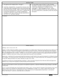 Form CG-4143 Application for Class 1 Private AIDS to Navigation on Artificial Islands and Fixed Structures, Page 2