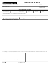 Document preview: VA Form 8 Certification of Appeal