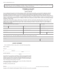 Form CDTFA-146-RES Exemption Certificate and Statement of Delivery in Indian Country - California, Page 2