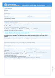 Form B-9 Application for an Australian Travel Document - Australia, Page 2